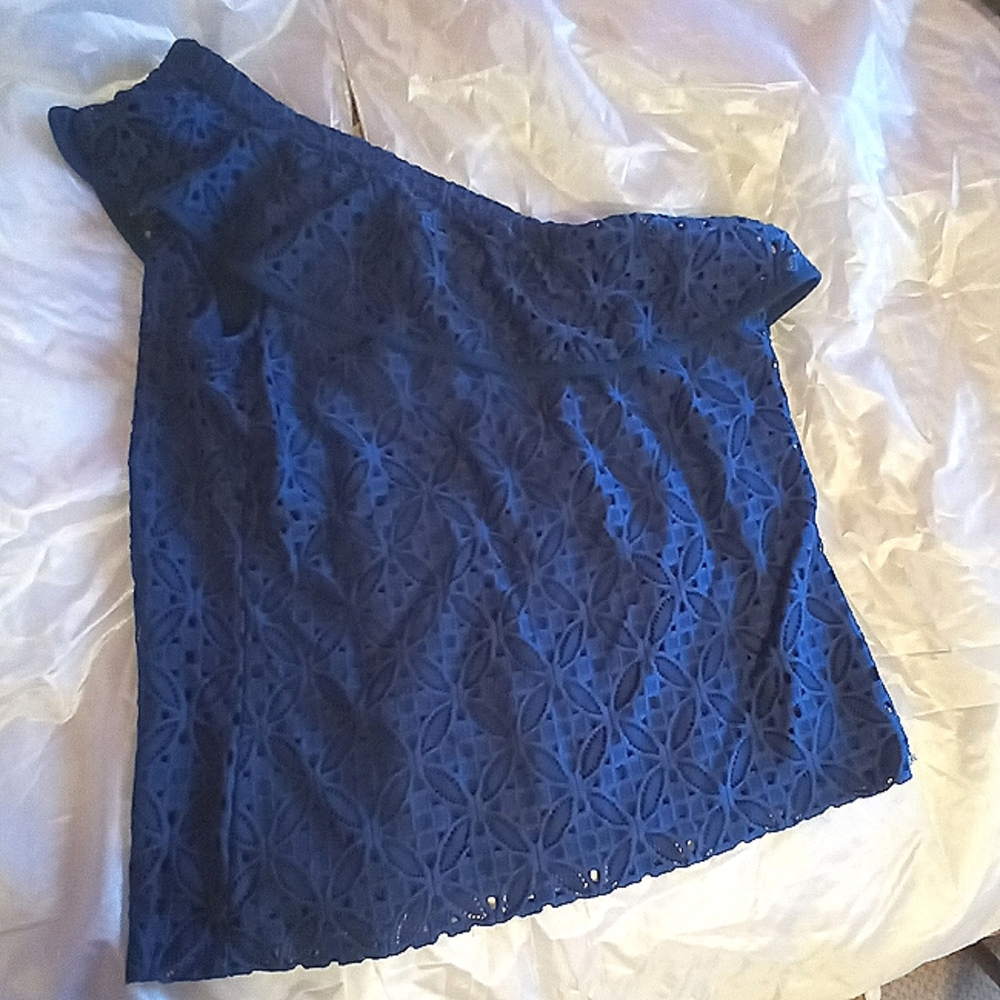 Navy blue one shoulder top